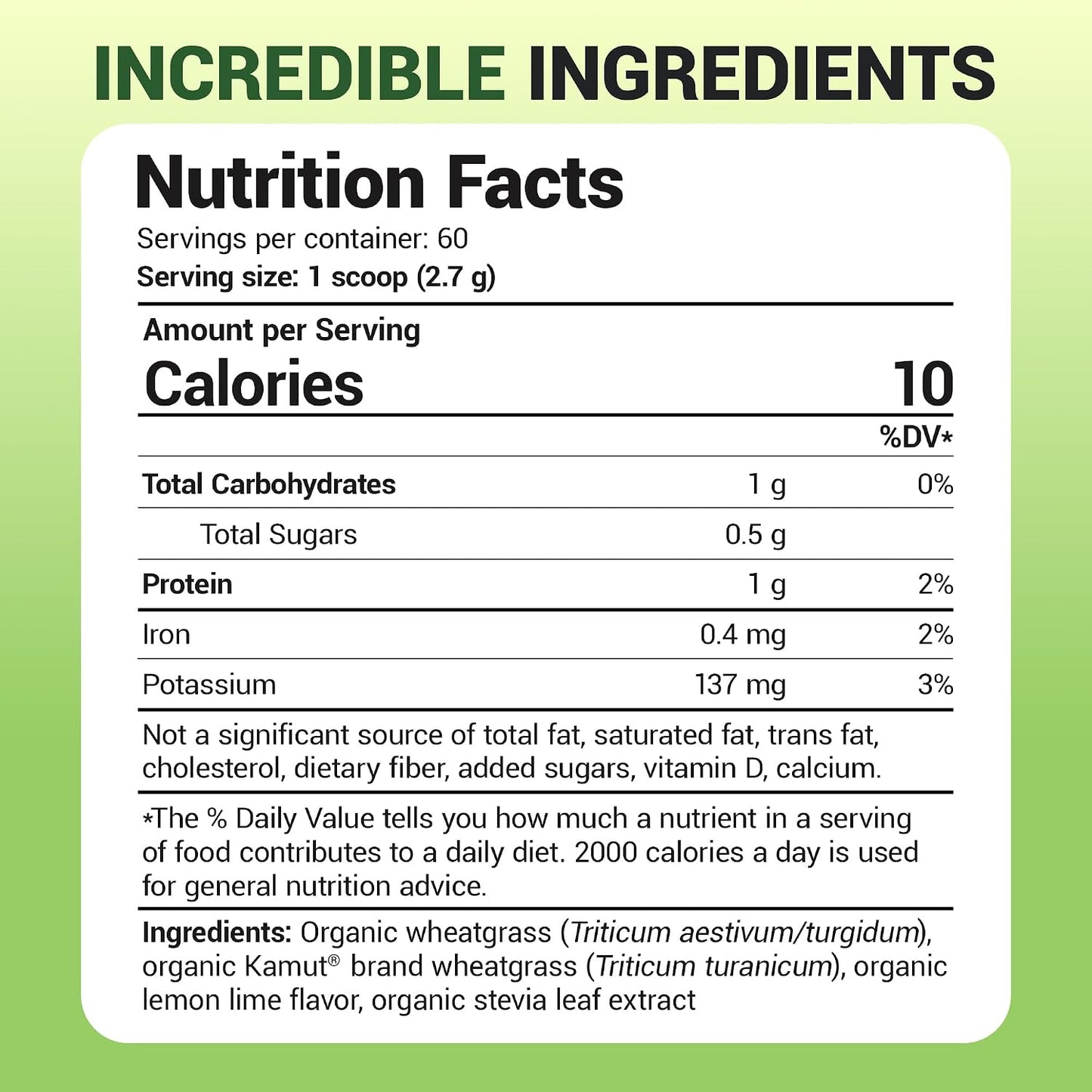 Dr. Berg USDA Certified Organic Green Powder Superfood (60 Servings) - Made with Raw Wheatgrass, Chlorophyll, Trace Minerals & Natural Enzymes - Non-GMO Green Superfood Powder - Lemon Flavor