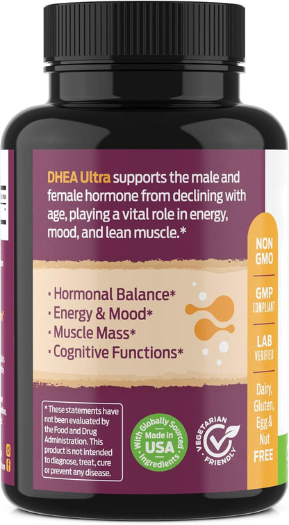 DHEA 100mg | DHEA Supplement for Women | DHEA Supplement for Men | Pure High Strength Micronized Dehydroepiandrosterone | Supports Energy, Hormone Balance, Anti-Aging, Mood | 90 Caps (3-Month Supply)