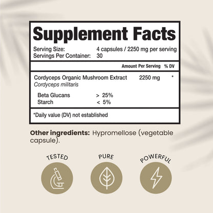 HPD Rx Premium Organic Cordyceps Mushroom Extract Performance Supplement