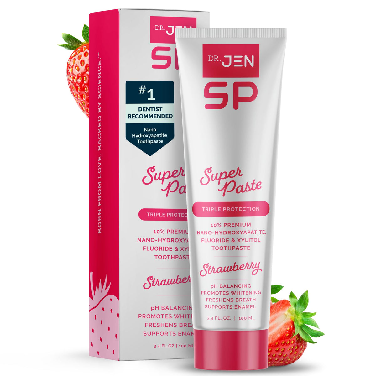 Dr. Jen Super Paste Toothpaste, 10% Nano Hydroxyapatite, Dentist Designed