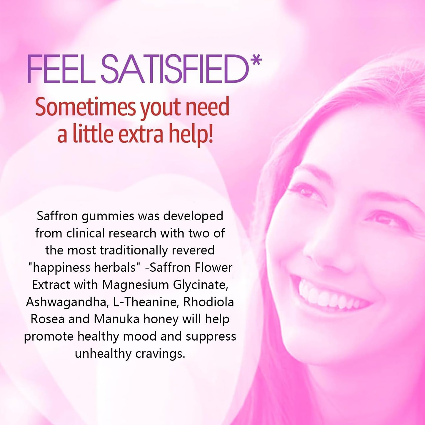 Saffron Supplements Gummies 100mg - 100% Pure Saffron Extract with Magnesium Glycinate, L-Theanine, Turmeric, Ashwagandha, Honey & Vitamin B Complex for Mood & Power, Antioxidant, Vitality - 60 Count