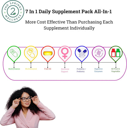 Women's Daily 7 Essentials, Vitamin D3 + K2 Chewables & Adaptogen Complex Bundle