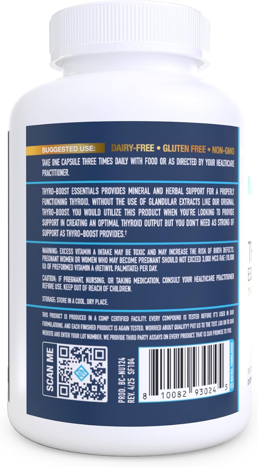 NuEthix Formulations Thyro-Boost Essentials, Non-Glandular Support to Assist with Optimal Thyroid Function, 90 Capsules