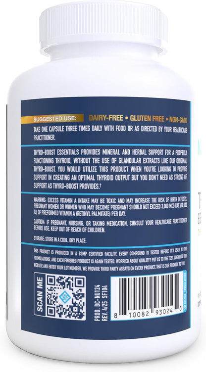 NuEthix Formulations Thyro-Boost Essentials, Non-Glandular Support to Assist with Optimal Thyroid Function, 90 Capsules