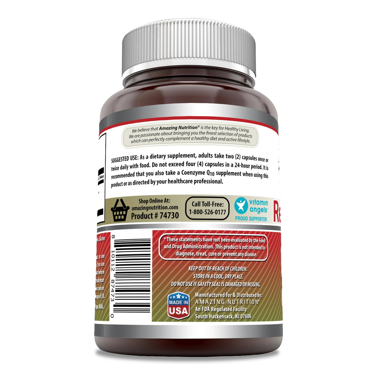 Amazing Formulas Red Yeast Rice 1200mg Per Serving Capsules Supplement | Non-GMO | Gluten Free | Made in USA (1 Pack, 120 Count)