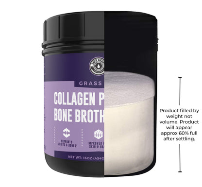 Left Coast Performance Collagen Bone Broth Powder 2lb, Bone Broth with Grass Fed Collagen Peptides. Unflavoured, Grass Fed, Hydrolyzed Beef, Zero Carb, Dairy Free Protein Powder. 64 Servings