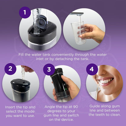 GuruNanda Portable Water Flosser Cordless, Sensitive Gums Friendly, 1ct