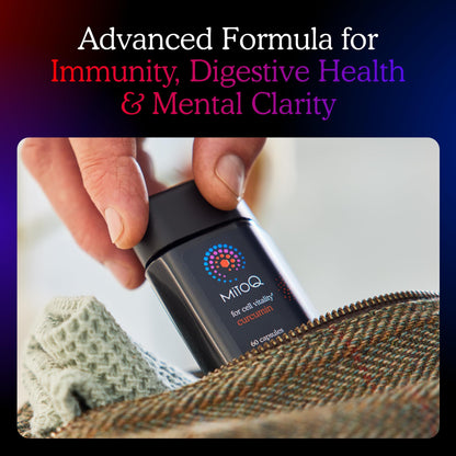 MitoQ Curcumin Longvida Lipidated Formula Mitochondria-targeted Antioxidant | Ultra Bioavailable & Sustained Action Free-Form Curcumin, 60 Capsules