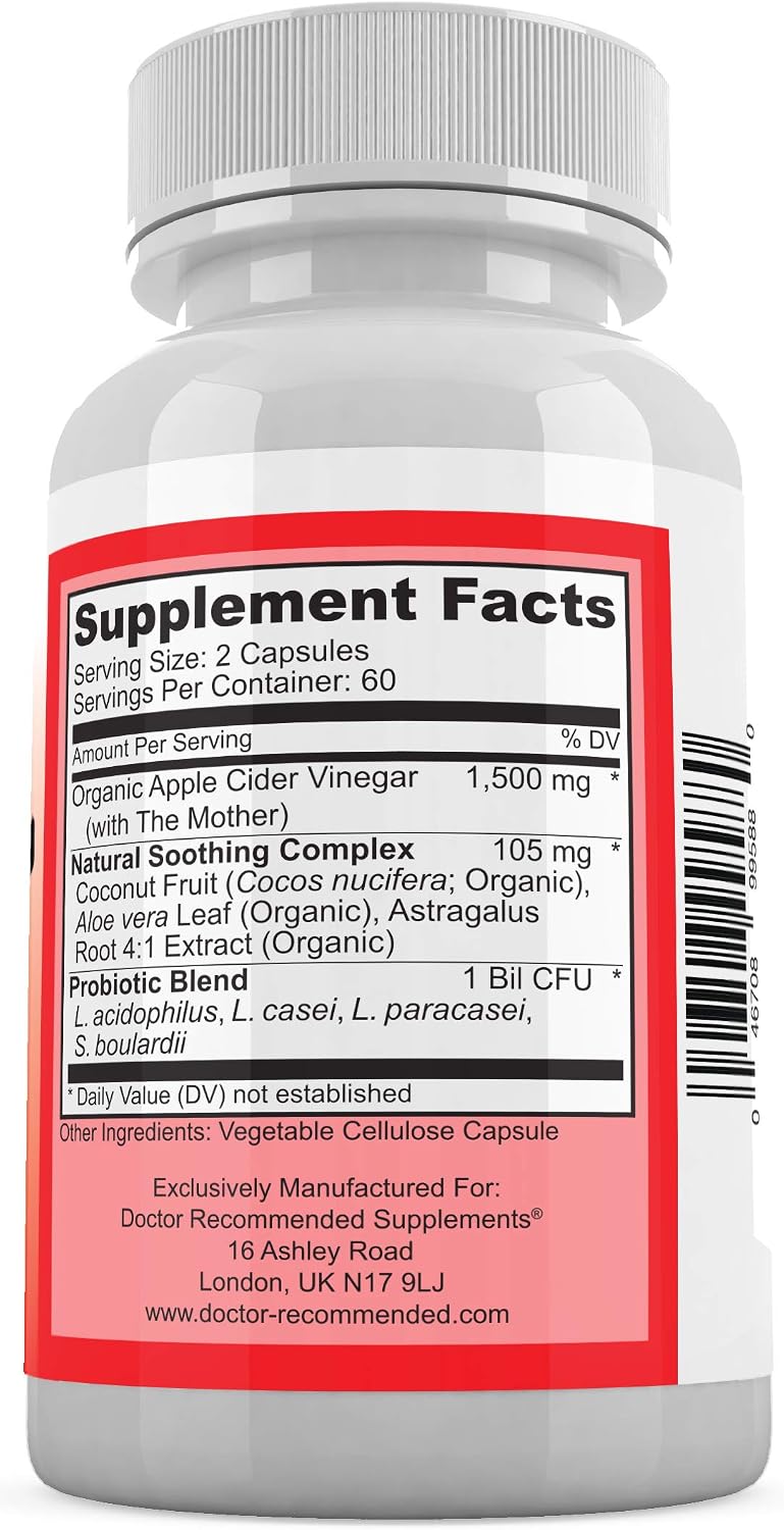 Apple Cider Vinegar Capsules - (120 Veggie Capsules) Organic ACV Supplement with Probiotics - 1500mg per Serving - Supports General Wellness & Digestive Balance - Non-GMO, Made in USA