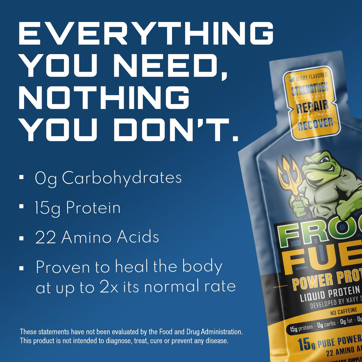 Frog Fuel Power Regular Complete Protein Shot, 15g Protein Nano-Hydrolyzed Grass Fed