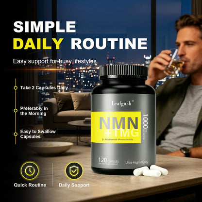 NMN Supplement 1000mg, NAD+ Precursor with TMG 300mg & Grape Seed Extract 100mg | Nicotinamide Mononucleotide for Cellular Energy, Daily Vitality & Healthy Aging Support