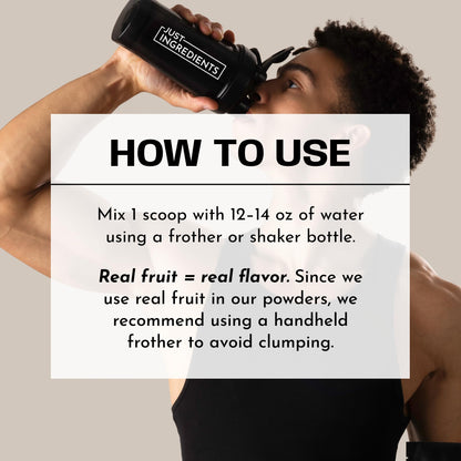 JUST INGREDIENTS Performance Electrolytes Powder Lemon Lime, 600mg Sodium with Organic Coconut Water, 30 Servings, Naturally Sweetened with Monk Fruit and Stevia, Flavored with Real Fruit, Non-GMO