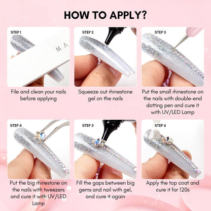 Makartt Nail Rhinestone Glue for Nails 60ML Gel Nail Glue for Rhinestones Gems Super