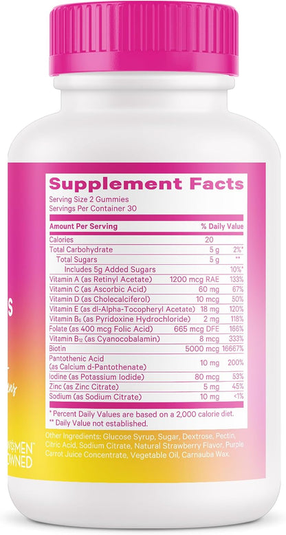 Pink Stork Biotin Multivitamin for Teens, 60 Berry Gummies | Antioxidants, Vitamin E, Clinically Studied Vitamins + Nutrients, Hair, Skin, Nails + Immune Support