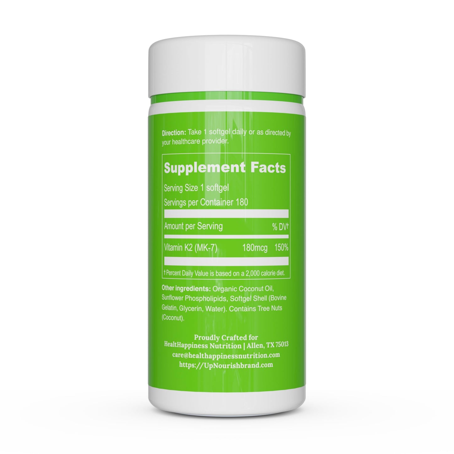 UpNourish Liposomal D3 K2 MK-7 – 365 Mini softgels with Organic Coconut Oil - 5000 IU 125 mcg Vitamin D3 and 100 mcg Vitamin k2 for Optimal Bone and Immune Health