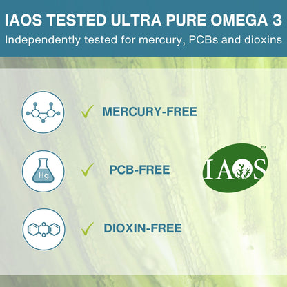 Igennus Vegan Omega-3 Algae Oil, IAOS Certified Pure, 400mg DHA & 200mg EPA per Serving, Triglyceride Form, Supports Brain & Heart Health, with Astaxanthin, 60 Small Softgels (30 Servings)