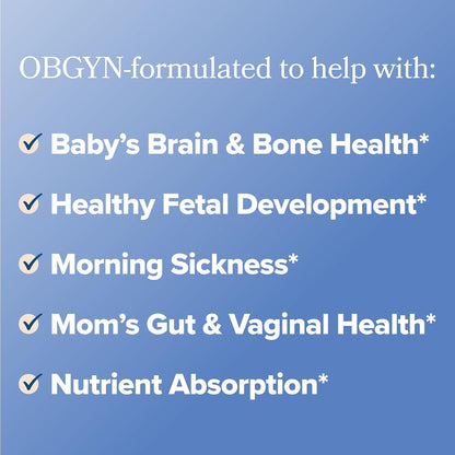 PREGGO Prenatal Vitamin + Probiotic with Folate & Choline – 30-Day Supply