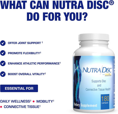 Nutra Disc & Joint Support Supplement - Clinically Formulated Restorative Cartilage Ligament and Tendon Supplement with Patented Meriva Curcumin & Glucosamine and Chondroitin for Adults - 90 Servings