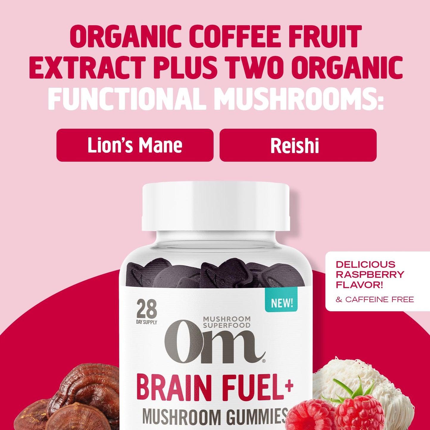 OM MUSHROOM SUPERFOOD Master Blend Mushroom Gummies – Organic 10-Mushroom Complex with Ashwagandha – Supports Immunity, Gut Health & Stress Relief – Mixed Berry Flavor – 28 Servings, 56 Count.