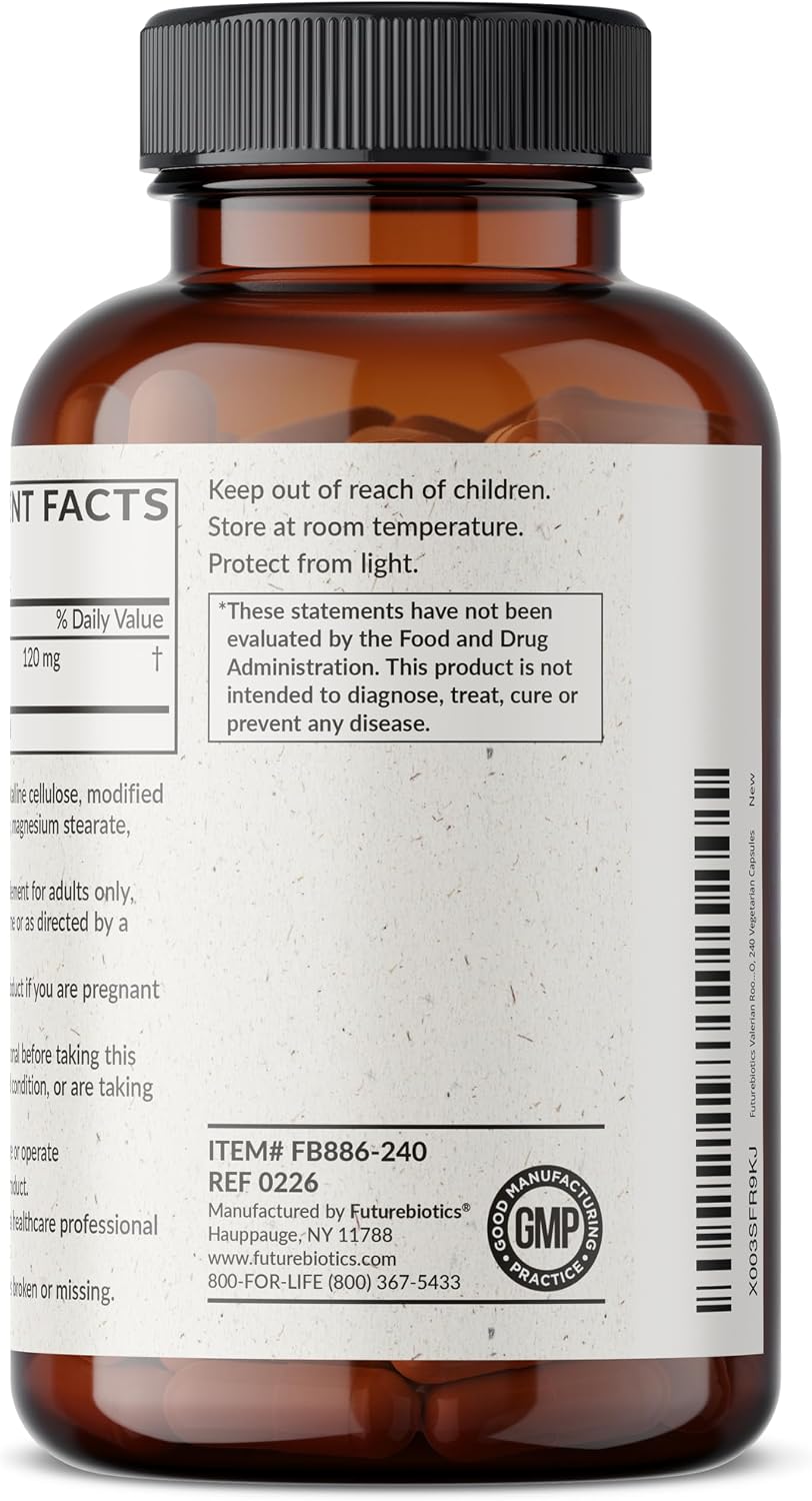 Futurebiotics Valerian Root Promotes Relaxation Non-GMO, 240 Vegetarian Capsules