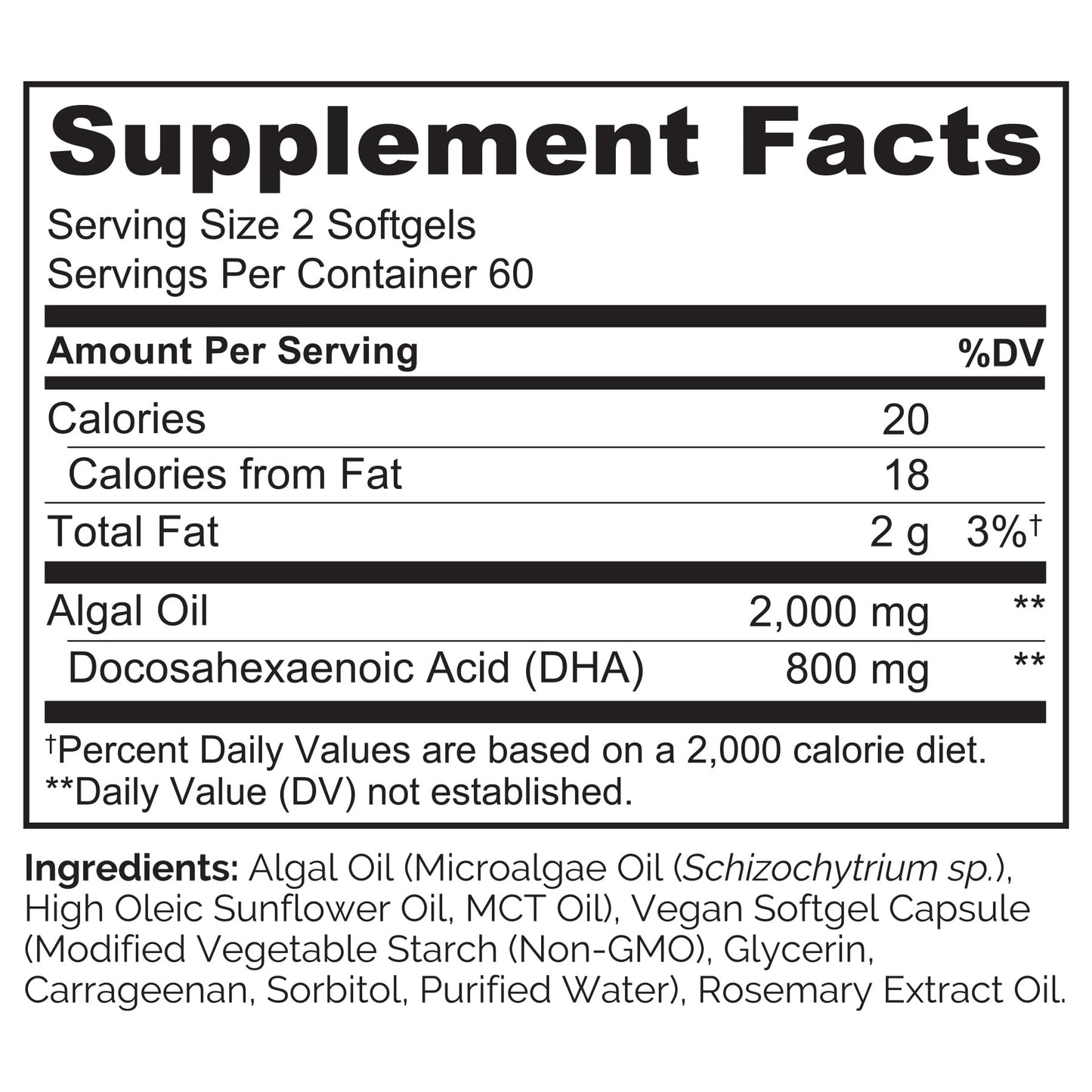 NATURELO Vegan DHA, Vegan Omega 3 Supplement, 120 Softgels, Supports Brain/Heart/Eye Health, Complements Prenatal Vitamins, Essential Fatty Acids, Omega 3 Supplement for Women & Men