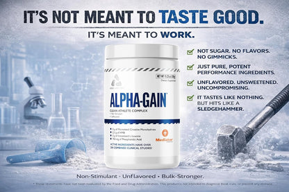 Legal Limit Labs Alpha Gain- Clean Athlete Complex- creatine, HMB, L-Leucine, and Phosphatidic Acid - Lean Muscle 30 Servings