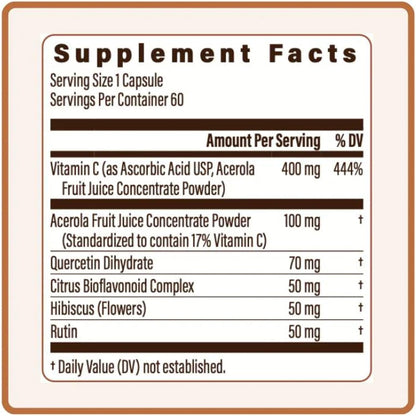 Utzy Naturals Vitamin C Complex | 400 mg | 60 Capsules