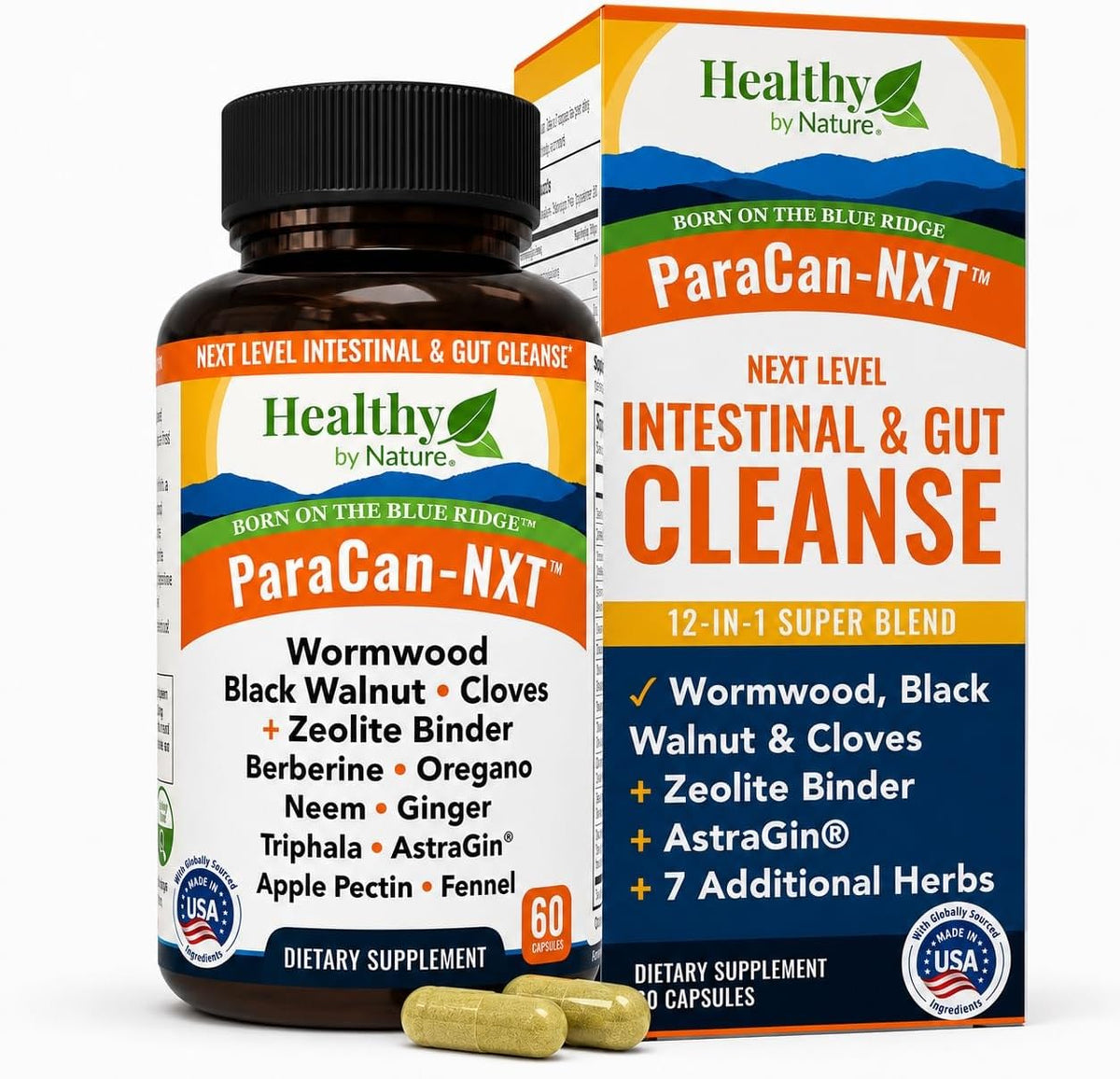 12-in-1 Parasite & Candida Cleanse Support for Adult Humans with Zeolite Binder | Wormwood Black Walnut Cloves Berberine Ginger Neem Oregano Triphala Apple Pectin Fennel Seed AstraGin | 60 Capsules