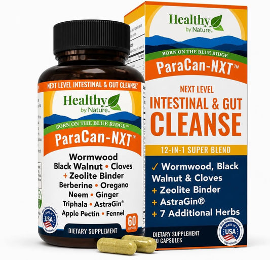 12-in-1 Parasite & Candida Cleanse Support for Adult Humans with Zeolite Binder | Wormwood Black Walnut Cloves Berberine Ginger Neem Oregano Triphala Apple Pectin Fennel Seed AstraGin | 60 Capsules