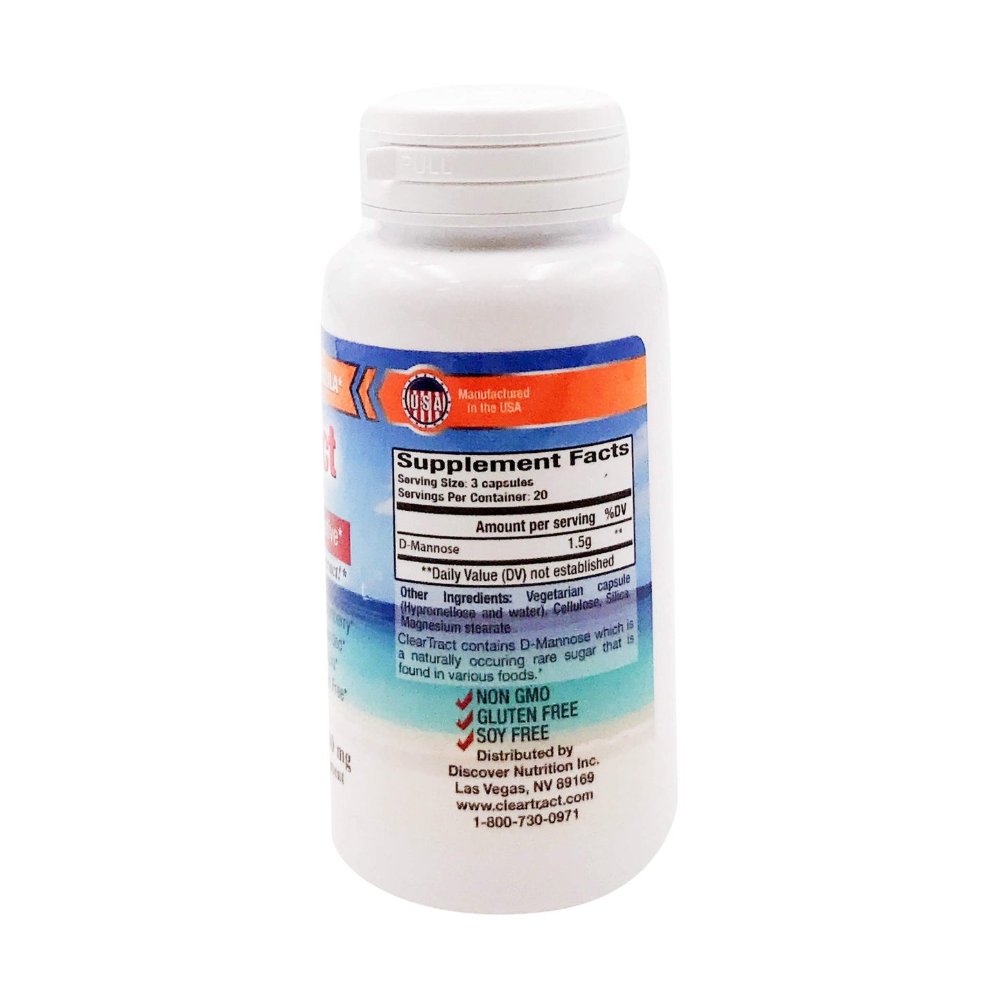 Cleartract D-Mannose Formula Capsules, 500 Mg, 60 Count
