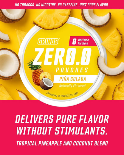 GRINDS Focus Pouches | Naturally Flavored with Nootropic Ingredients | Contains Alpha GPC and L-Theanine | Sugar-Free | 3 Pack | 18 Pouches Per Can | Blue Raspberry