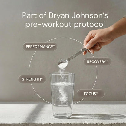 Blueprint Bryan Johnson Creatine Monohydrate Powder – Amino Acid Powder - Supplement Supports Muscle Recovery, Strength & Focus – Unflavored Creatine for Women & Men – 5g Dose – 100 Servings