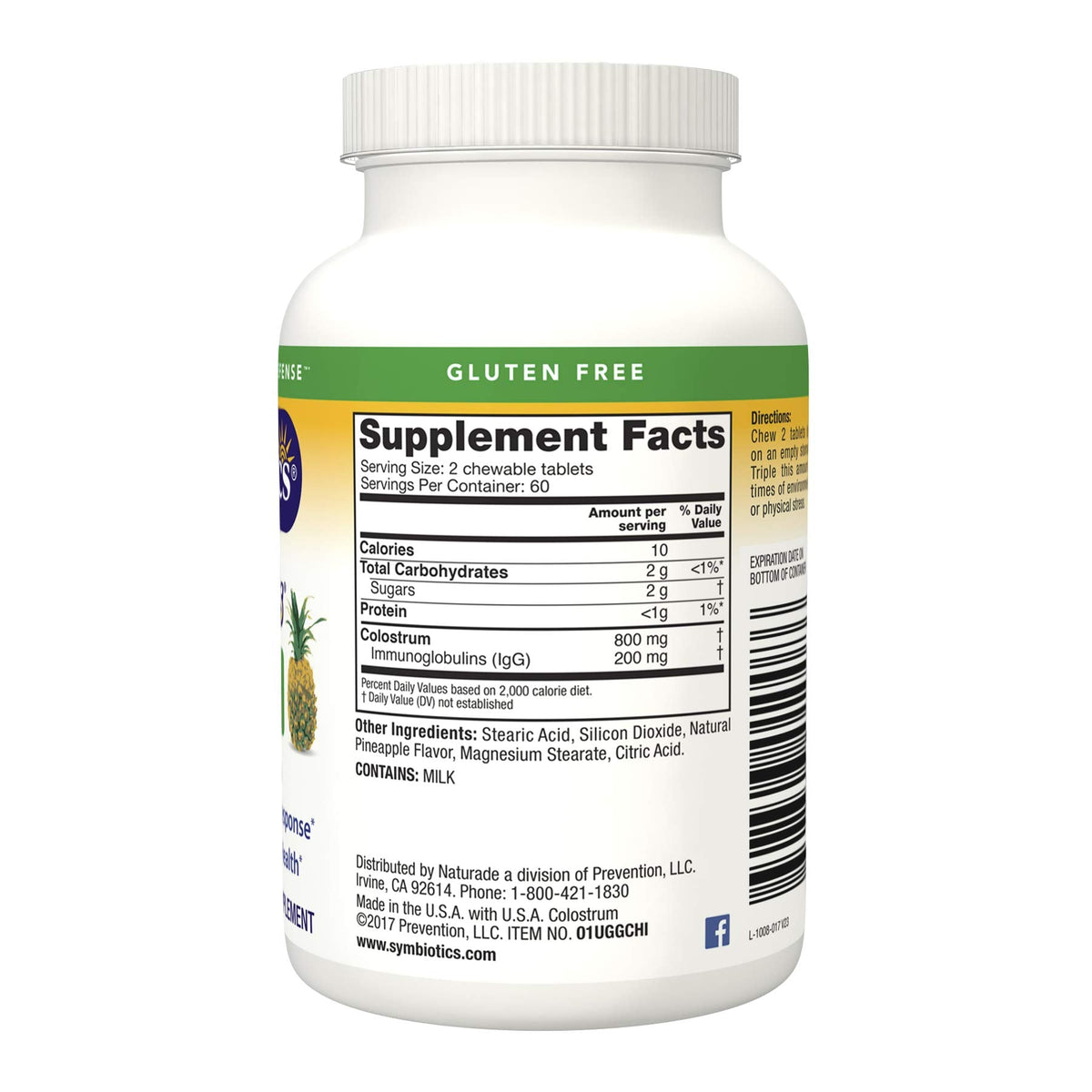 Symbiotics Immunity Support Colostrum Plus Chewables (Pineapple)