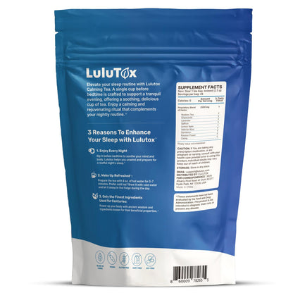 Lulutox Sleep Tea, Cortisol Calming Tea with Chamomile, Lavender, Valerian Root & Saffron, Stress Relief & Anxiety Bedtime Tea for Deep Sleep & Hormone Balance, 28 Caffeine Free Pyramid Tea Bags