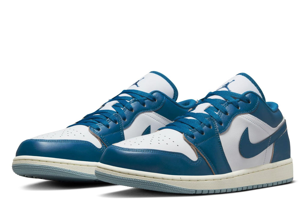 NIKE Air Jordan 1 Low SE Men's Shoes (FN5214-141, White/Blue Grey/Sail/Industrial Blue) Size 13