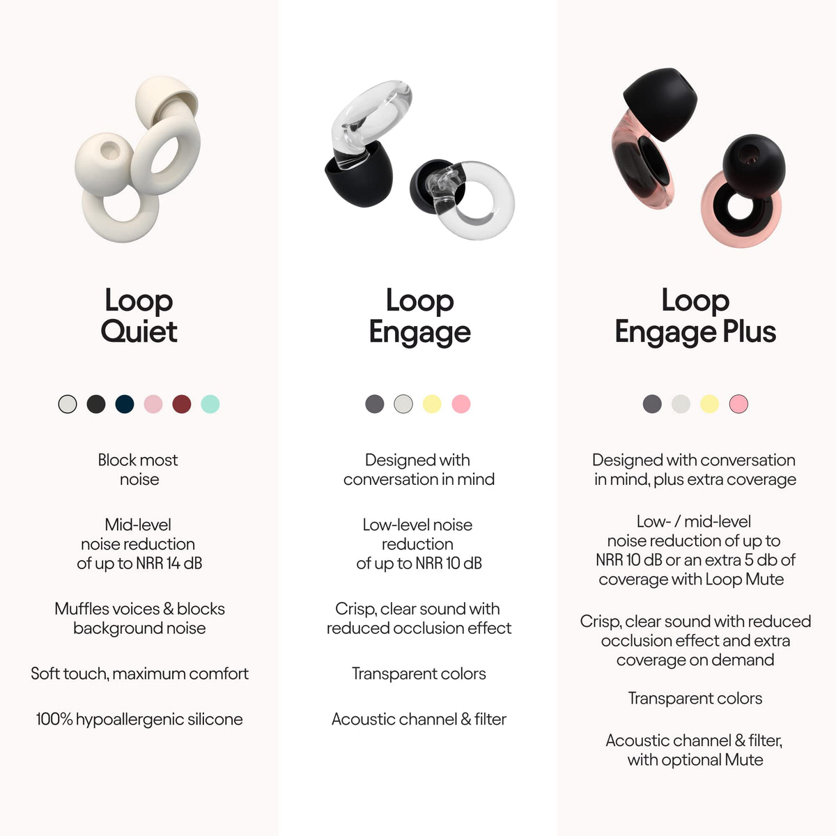 Loop Engage Earplugs for Conversation – Low-Level Noise Reduction