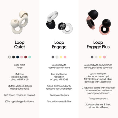 Loop Engage Earplugs for Conversation – Low-Level Noise Reduction