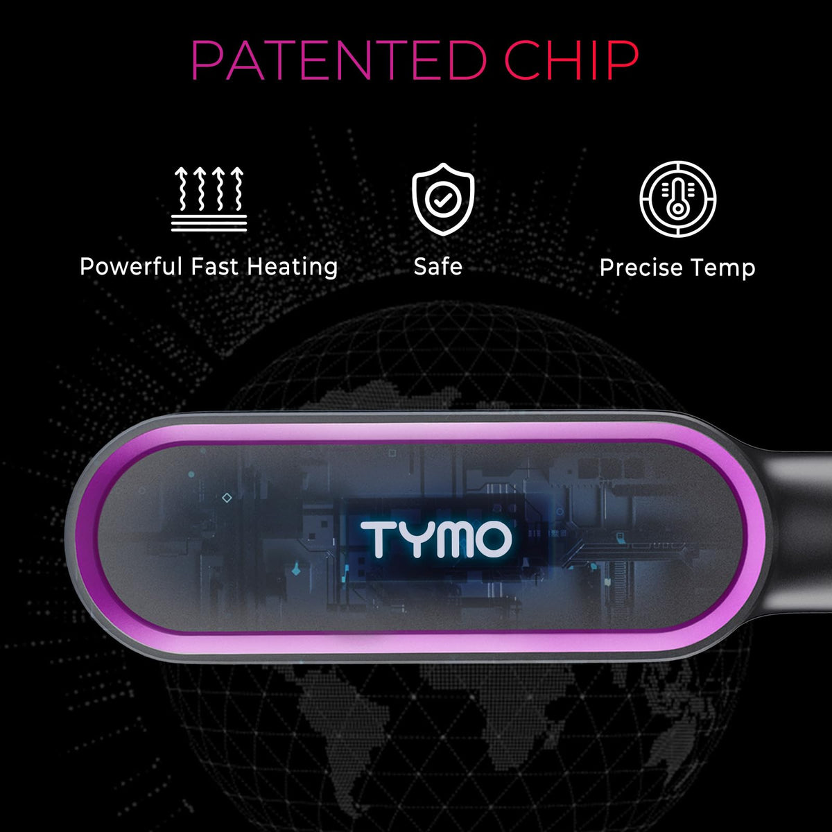 Hair Straightener Brush, TYMO Ring Hair Straightener Comb Straightening Brush