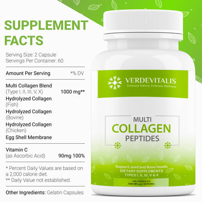 Fish Collagen Peptides Capsules – 100 Capsules | Fish Collagen Peptides | Supports Hair, Skin, Nails, Joints & Bones | Gluten-Free, Non-GMO | Made in USA