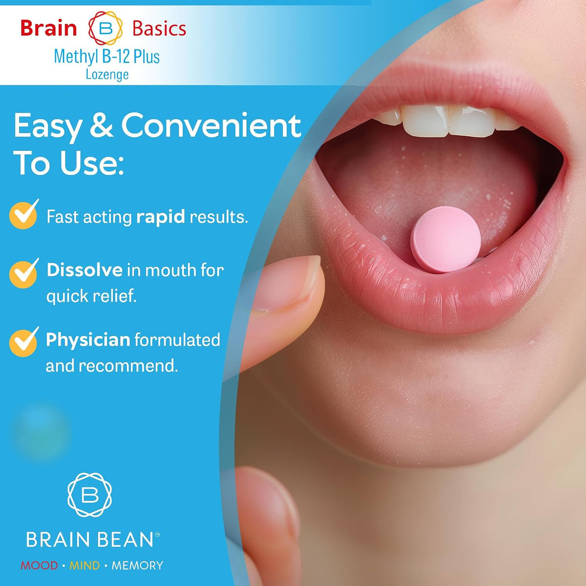 Extra Strength Methyl B-12 & Methyl Folate – 60 Chewable Tablets, Orange Citrus Flavor – High Potency Bioactive B-12 Vitamin & B9 Folate Supplement for Energy, Brain, Heart & Nerve Support