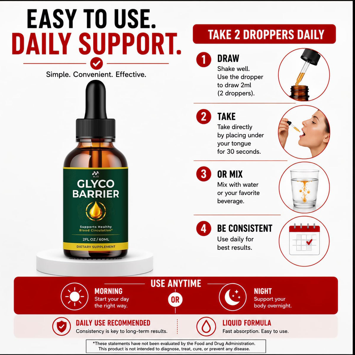 Glyco Barrier Drops, Glyco Barrier Blood Support Supplement , 30 Servings