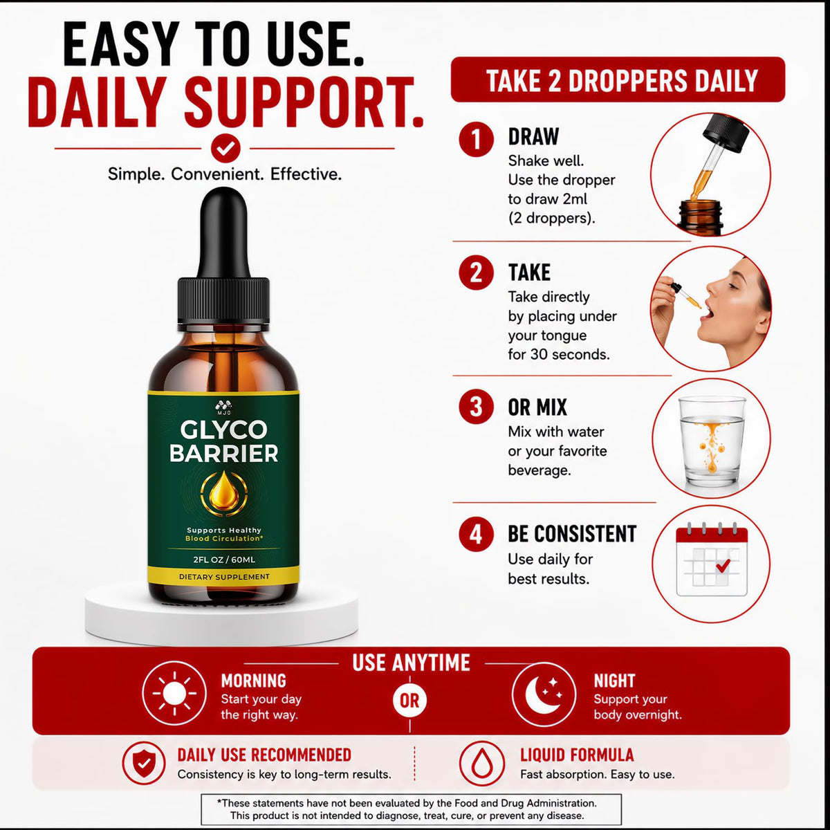 Glyco Barrier Drops, Glyco Barrier Blood Support Supplement , 30 Servings