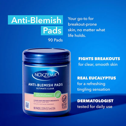 Noxzema Acne Treatment Bundle – Ultimate Clear Blemish Patches with Niacinamide and Tea Tree + Anti-Blemish Pads with 2% Salicylic Acid