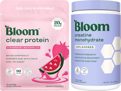 Bloom Clear Protein and Unflavored Creatine Bundle