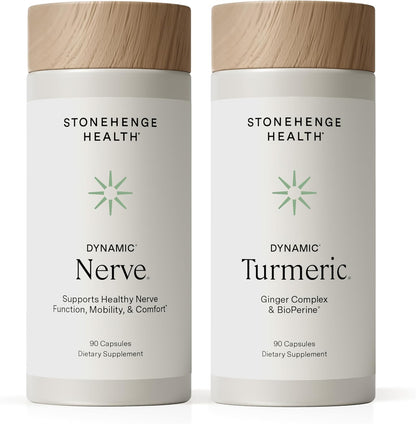 Stonehenge Health Dynamic Nerve + Dynamic Turmeric Bundle Supplements to Support Comfort, Tingling, Numbness, Burning
