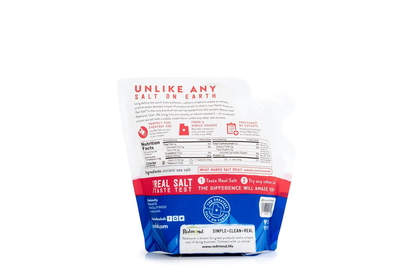 Redmond Real Salt - Ancient Fine Sea Salt, Unrefined Mineral Salt, 16 Ounce Pouch (1 Pack)
