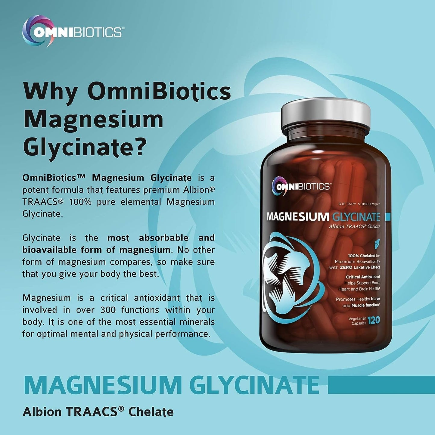 OmniBiotics Cortisol Relax Supplement + Magnesium Glycinate
