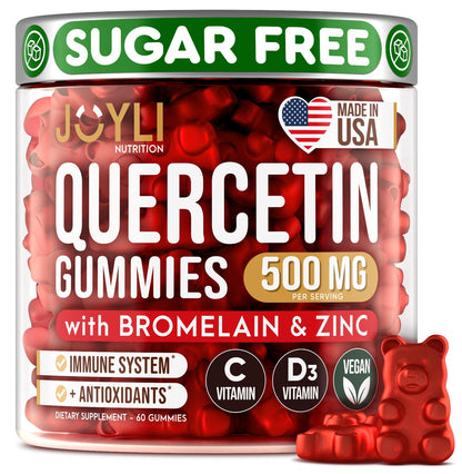 JOYLI Quercetin Gummies - Pure Quercetin with Bromelain Zinc Vitamin C & Vitamin D3 