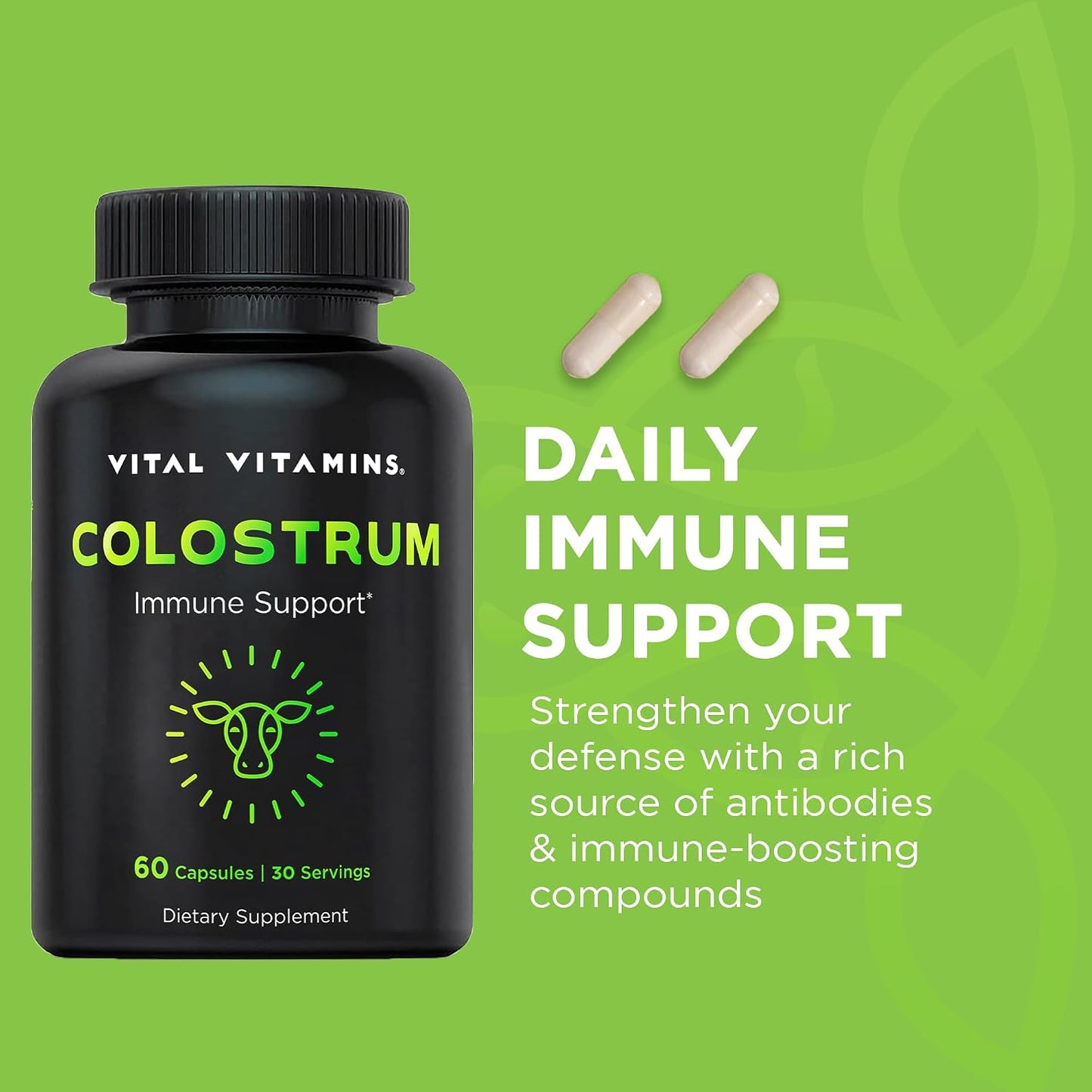 Vital Vitamins Vegan Collagen Booster Capsules + Colostrum Capsules Supplement