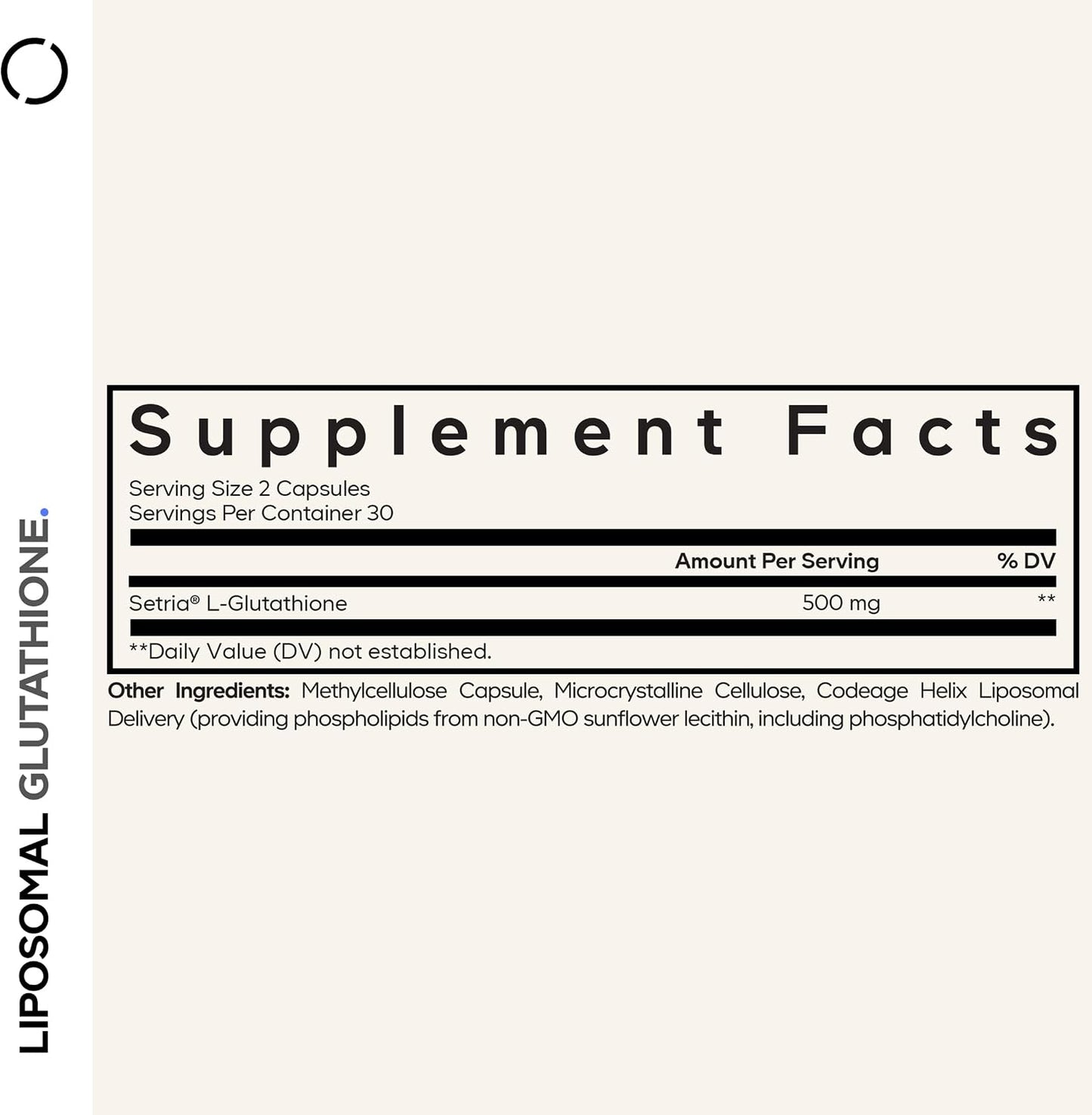 Codeage Liposomal Glutathione Supplement - Pure Reduced Setria L-Glutathione, Liposomal Delivery, Phospholipid Complex - Encapsulated Glutathione Powder Pills - Vegan, Non-GMO - 60 Capsules